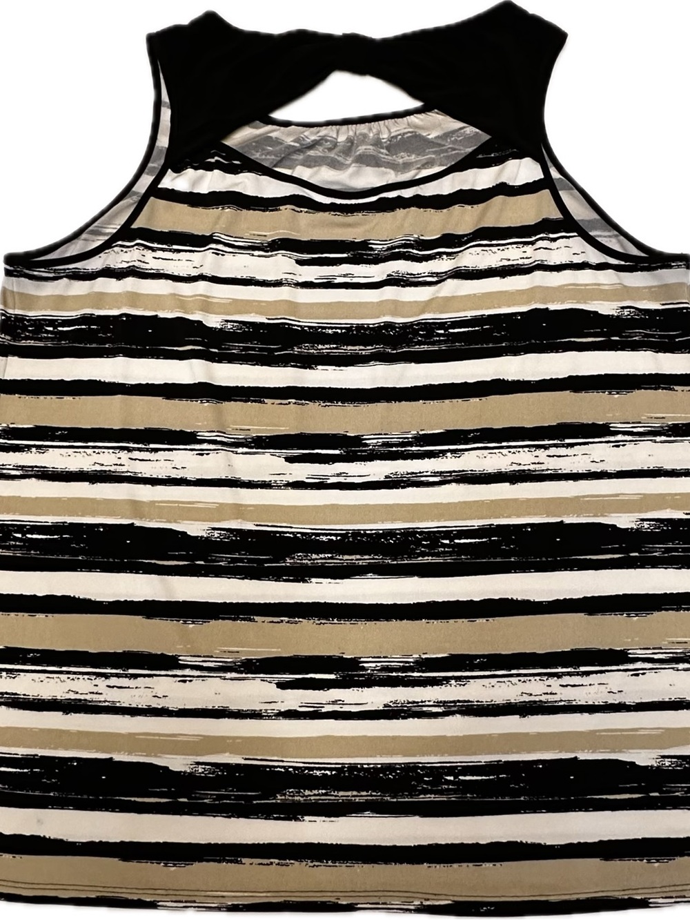 Cato Black, Cream & Gray Striped Sleeveless Tank